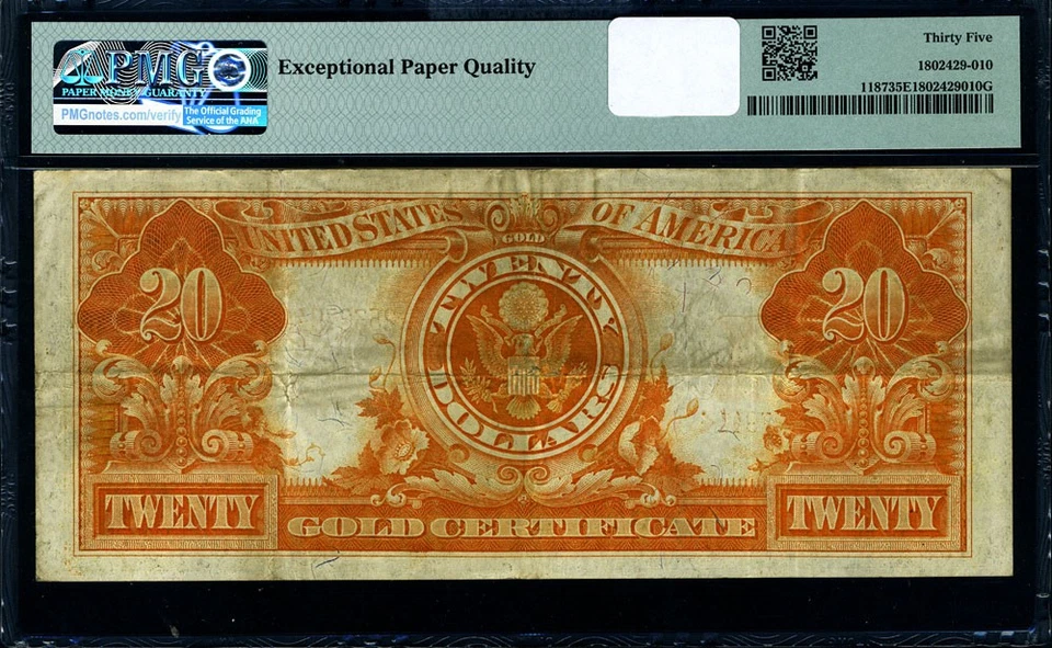FR. 1187 $20 1922 Gold Certificate Choice PMG VF35 EPQ - Image 3 of 3