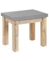 Industrieller Hocker Faserzement Akazienholz Grau / Heller Holzfarbton Ostuni