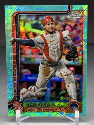 2025 Topps Chrome Logofractor Willson Contreras Aqua  /199 #82 Cardinals