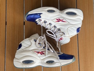 Reebok Classic Mid Allen Iverson Blue Toe OG Basketball  Shoes Size 10.5