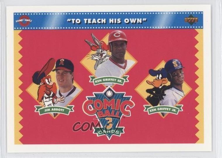 1992 Upper Deck Comic Ball 3 Jim Abbott Ken Griffey Jr To Teach His Own HOF 0b5