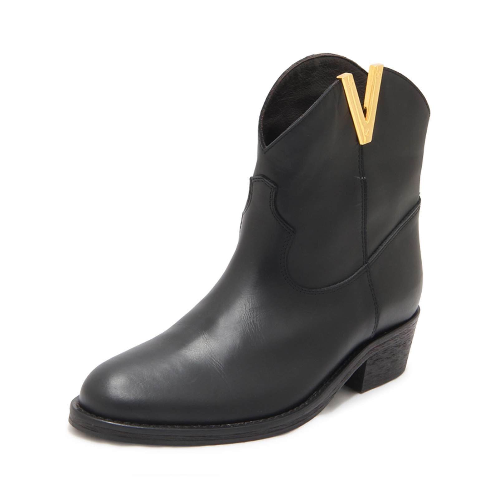 7460 TEXANO TRONCHETTO DONNA VIA ROMA 15 WOMAN LEATHER BOOTS BLACK