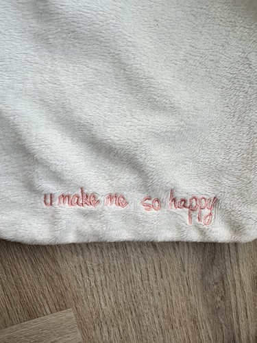 F&F Hoppy Days Baby Bunny Rabbit Comforter Soother Blankie you make me so happy - Picture 13 of 15