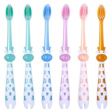 6 PCS Kids Toothbrush, Extra Soft Bristles Toothbrush for Kids, Cute Toddler ...