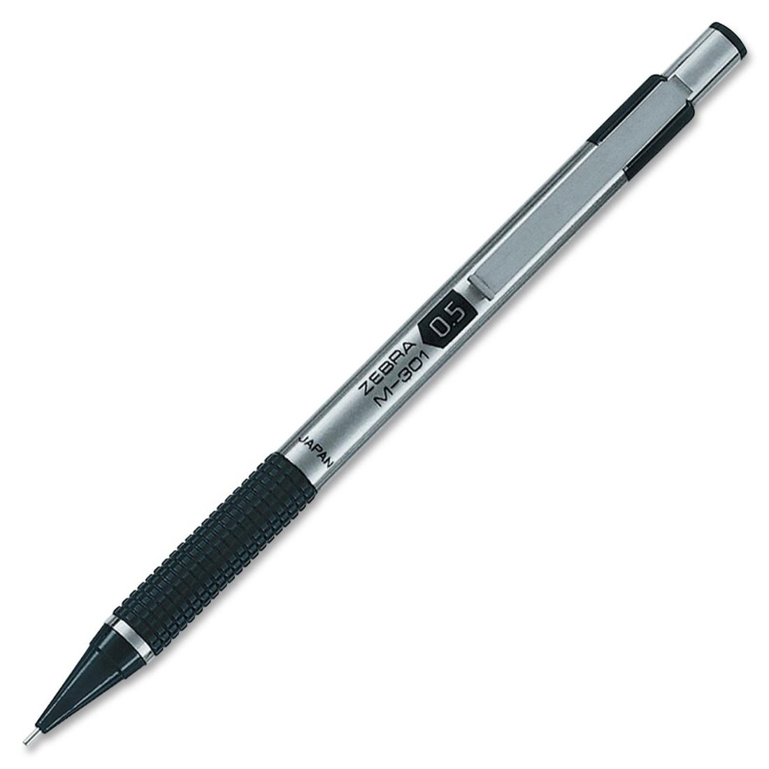 Zebra Pen M-301 Mechanical Pencil, Stainless 1 Count (Pack of 1), Black Grip
