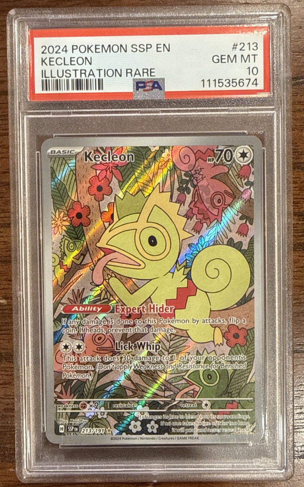 2024 POKEMON SSP EN-SURGING SPARKS ILLUSTRATION RARE #213 KECLEON PSA 10