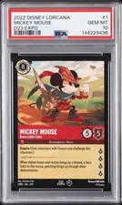 2022 DISNEY LORCANA PROMO D23 EXPO #1 MICKEY MOUSE - BRAVE LITTLE TAILOR PSA 10