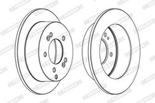 2x FERODO DDF1447C PREMIER Disco freno Posteriore per HYUNDAI TUCSON (JM) 262mm