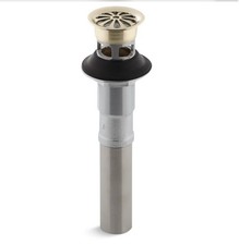 Kohler 7129-A-AF Bathroom Sink Grid Drain With Overflow Vibrant French Gold