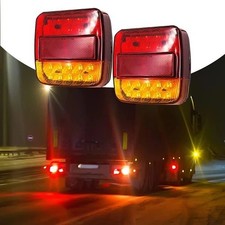 2 PEZZI FANALI POSTERIORI LED STOP TARGA FRECCE CAMION RIMORCHIO CARRELLO 12V.