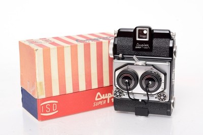 ISO Duplex Super 120 Stereokamera mit Kappen und Originalkarton, hervorragender ++ funktionstüchtiger Zustand