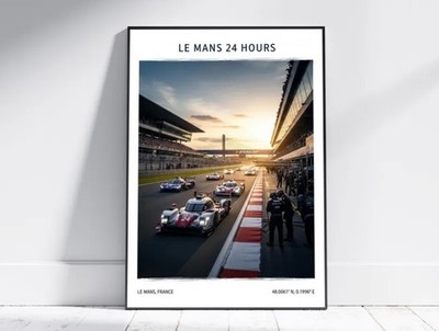 Le Mans 24 Hours F1 Racing Poster   Photorealistic Artwork for Car