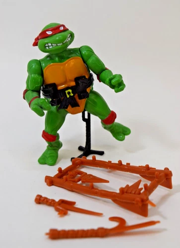 Vintage TMNT 1988 Raphael Figure HARD HEAD Playmates Near Complete