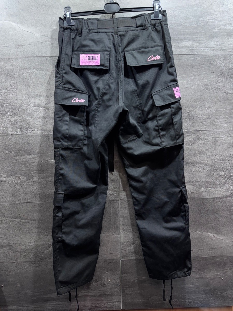 Corteiz Guerillaz Cargo Trousers Mens Black Pants Size M | eBay