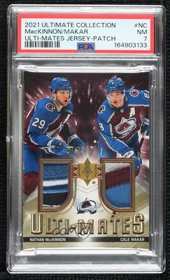2021-22 Ultimate Collection 23/35 Cale Makar Nathan MacKinnon PSA 7 Patch 1s6k