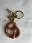 NWT Coach Small Pretzel Bag Charm Keychain Brass / Brown Multi CY398 — photo 1