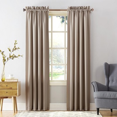 Sun Zero Barrow Energy Efficient Room Darkening Curtain 54X108 Stone Color