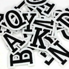 Black Letter Patch Patches Iron on / Sew on Retro Alphabet Embroidery Clothes