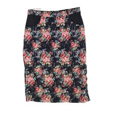 Kisu Skirt Womens 8 Multicolour Floral Pencil Knee Length Stretch Zip 130026