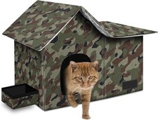 Cat Houses Outdoor Cats-Large Weatherproof Cat Bed Indoor Cats,Collapsible Warm