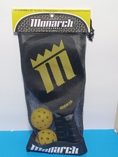 NEW Monarch Pickleball SET Black Yellow, 2 Paddles  2 Balls