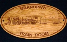 PERSONALIZED "TRAIN ROOM"  WOODEN SIGN - Gifts for any railroad fan 