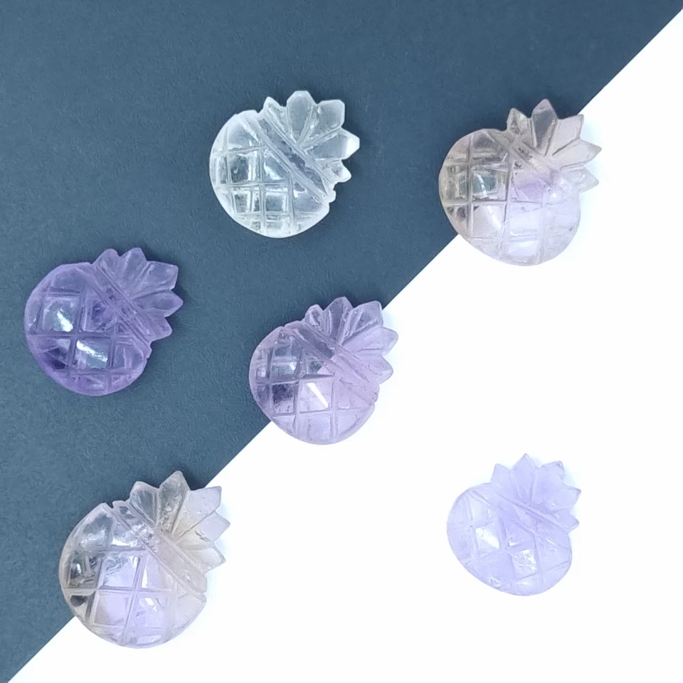 Natural Untreated 16 To 21 mm Pineapple Carved Ametrine 6 Pcs Jewelry 87.45 Ct - Image 4 of 4
