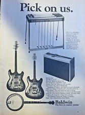 1968 Vintage Advertisement Baldwin Guitars Musical Instruments