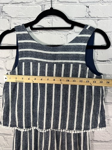 My Michelle Girls One Piece Romper Outfit Size Small Blue with White Stripes - Picture 6 of 12