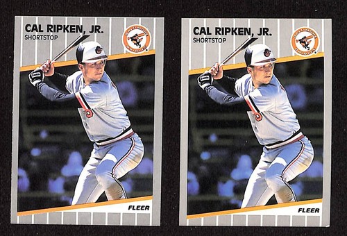 1989 Fleer #617 Cal Ripken Jr Cards Baltimore Orioles 2ct Baseball Lot 2203C