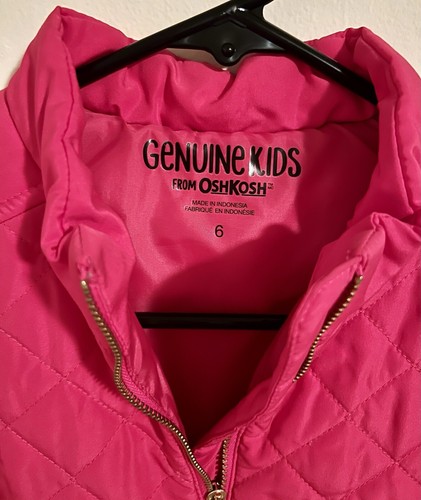 Genuine Kids from Oshkosh Girl’s Size 6 Pink Quilted Vest Zipper & 2 pockets EUC - Picture 3 of 15