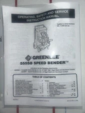 Manual for a GREENLEE 555 SBC Conduit Pipe Bender EMT RIDGID IMC 2 SHOES