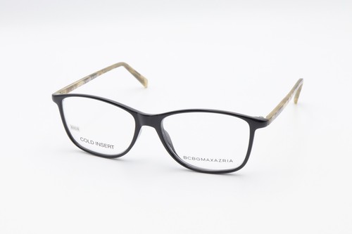 BCBGMAXAZRIA DOREENA Polished Black 54-15-140 Eyeglass Frames Made in ITALY A414