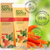 ECODENTA Strawberry KIDS toothpaste, 3+ /CARROT EXTRACT + Hydroxyapatite/ 75ml.
