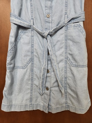 Girl's ~Gap~ Chambray Light Wash Cotton Blue Spaghetti Strap Dress Size Small - Picture 4 of 5