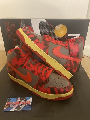 Size 12 Mens - Nike Dunk High 1985  Red Acid Wash 