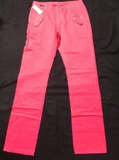 VERSACE COLLECTION TREND 100%COTTON RED/PINK WOMEN'S PANTSSZ34/48 EXCLUSIVE NEW