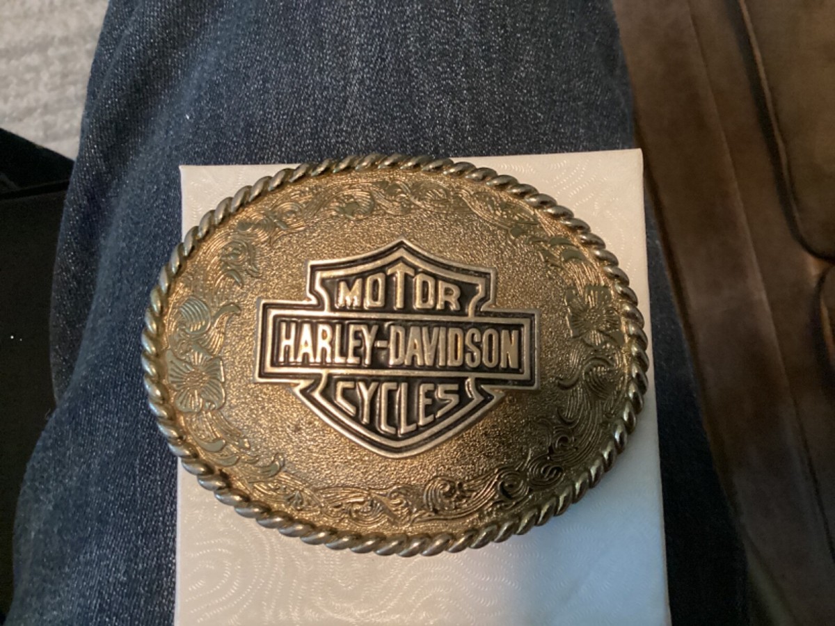 ヴィンテージ 1978年 レインツリー ハーレーダビッドソン ベルトバックル VTG 1978 Harley Davidson Motorcycle Logo 75th Trophy Belt