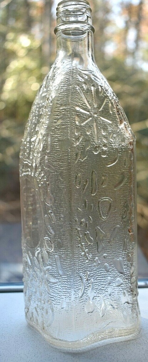 Antique Seagram's Ancient Pressed Glass Liquor Bottle Dry Gin