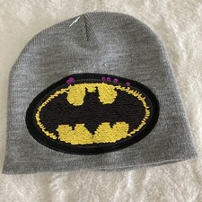 Batman Beanie Gray Purple Yellow Black Sequin Size In Photo Womens Or Youth OSFM