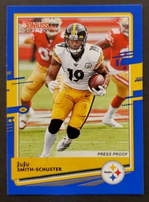 2020 Donruss #214 JuJu Smith-Schuster STEELERS Blue Press Proof parallel NM/MT