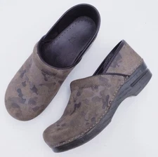 Dansko Women Professional Clog Camo Suede Stapled Comfort Size EU 41 US 11
