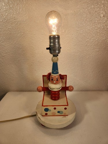 1960's Nursery Kids Baby Lamp Jack in the Box Tested Working Vintage No Shade