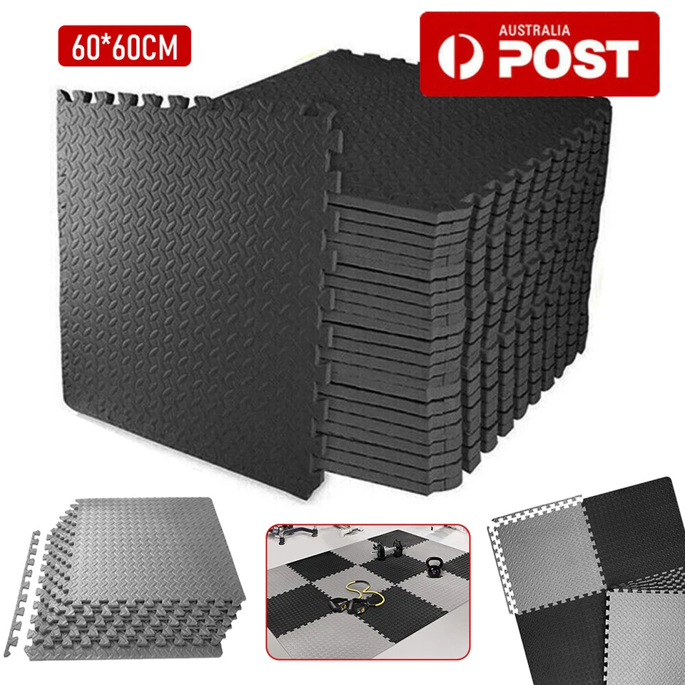 6-24x Interlocking Heavy-Duty EVA Foam Gym Flooring Mat Floor Mats Tiles 60x60cm - image 1 of 4