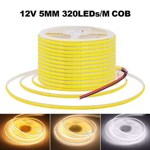 COB LED Strip Lights High Density Flexible Tape Self Adhesive Band 5V 12V 24V - Picture 25 of 28
