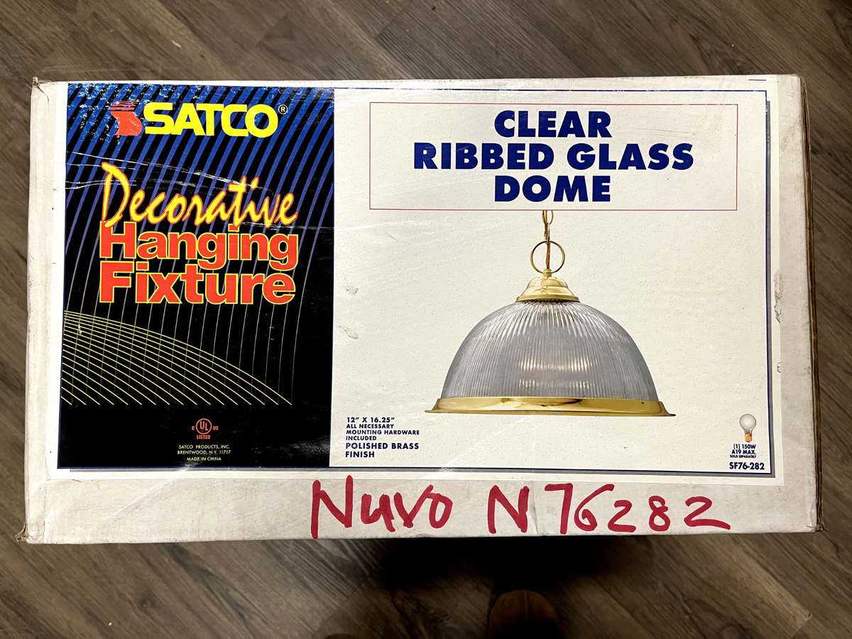 スティルライフ Satco Clear Ribbed Glass Dome Decorative Hanging fFxture