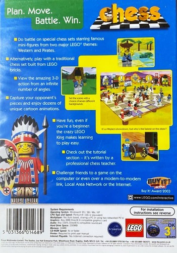 LEGO Chess PC Window CD-ROM UK pirate+Western mini-figure5031366014689video game - 第 2/3 張圖片