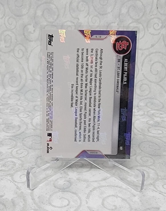 Albert Pujols 2022 Topps Now 5/18 Pass Collins 3,314th Career Hit #197 - SP /648 - Image 2 of 2