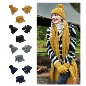 bobble hat scarf and glove set