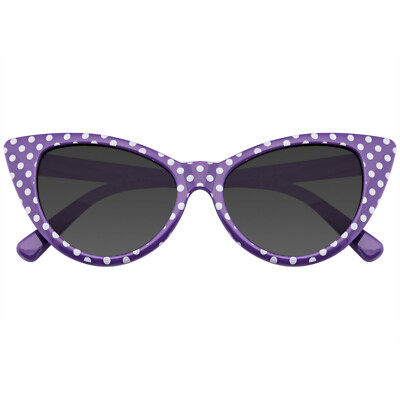 SUNGLASSES Womens Polka Dot Cat Eye Fashion Mod Super Cat Shape Sunglasses